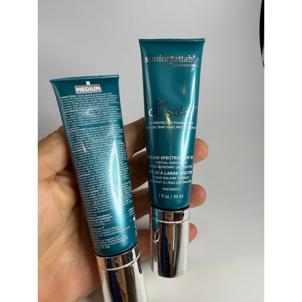 2 new Colorescience Sunforgettable Tint du Soleil SPF 30 Foundation Medium